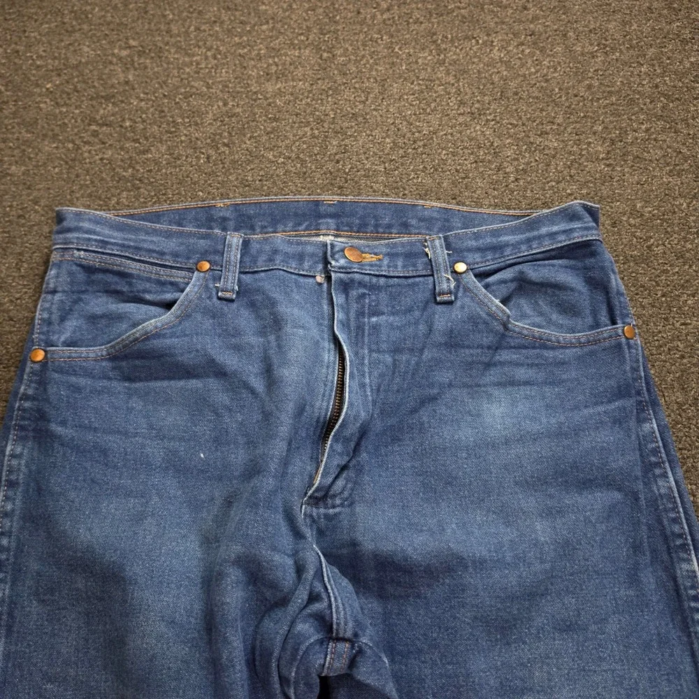 Vtg Wrangler Cowboy Cut Jeans Mens 34x34 Blue 13MWZPW Original Fit Straight Leg